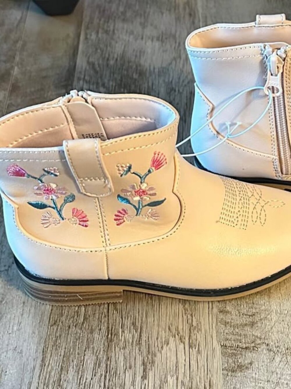 Girls' Floral Embroidered Cowboy Boots Sz 12